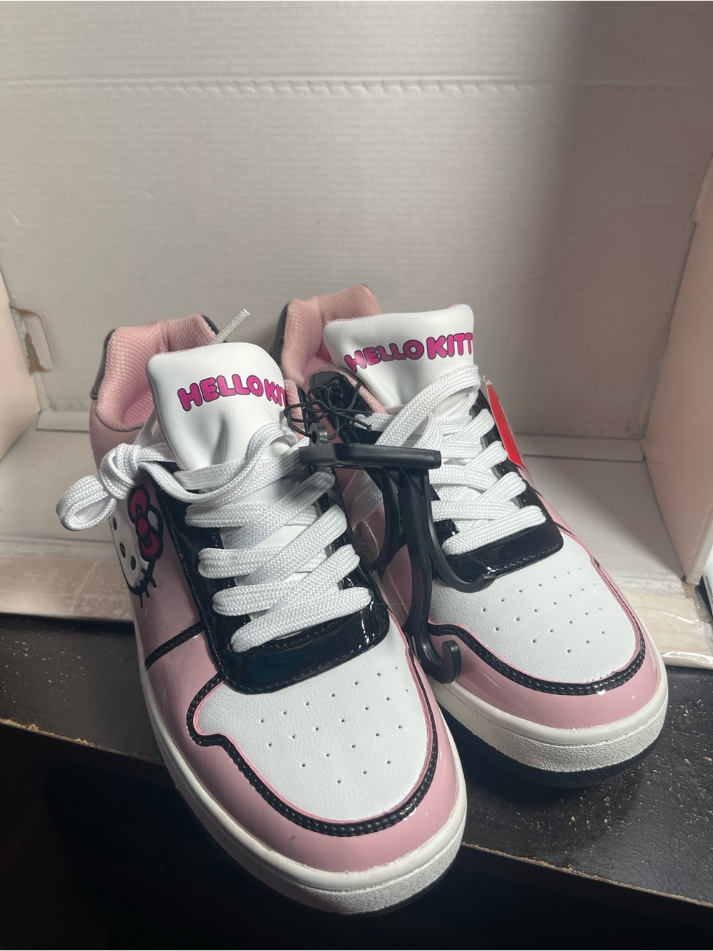 Hello Kitty White, Pink & Black Low-Top Sneakers- NEW
